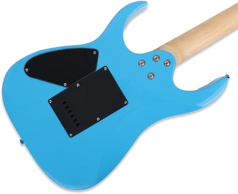 demusea electric guitar light blue 24frets full size guitar HSH pickup maple neck phoenix body single tremolo bridge 5 ways toggle 1V1T plate portable young man beginner starter practice(YNBDOT-BL) - Image 4